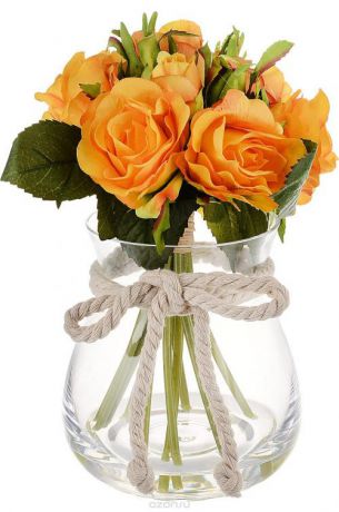 Декоративные цветы Dream Garden, Розы желтые в вазе, 22*22*26 см