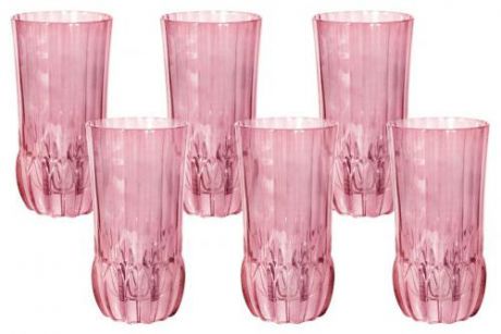 Набор стаканов для напитков SAME decorazione, Адажио, 6 предметов, розовый