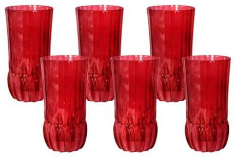 Набор стаканов для напитков SAME decorazione, Адажио, 6 предметов, красный