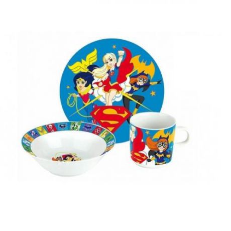 Набор детской посуды Коралл, DC Super Hero Girls, 3 предмета