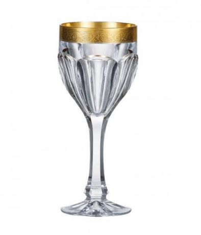 Набор бокалов для вина CRYSTALITE BOHEMIA, SAFARI, 190 мл, 6 предметов, золотая кайма
