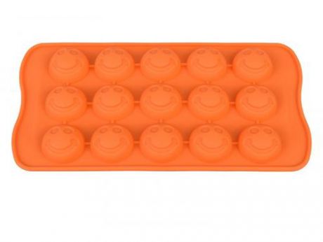 Форма для льда Elan gallery, Смайлики, 21*10,5*2 см, оранжевый