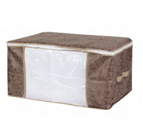 Кофр для хранения одеял и пледов EL casa, Королевский узор, 60*45*30 см, коричневый