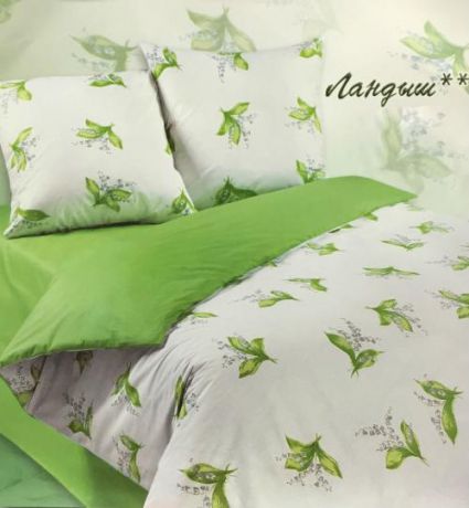 Комплект постельного белья двуспальный ЭКЗОТИКА, Ландыш, зеленый
