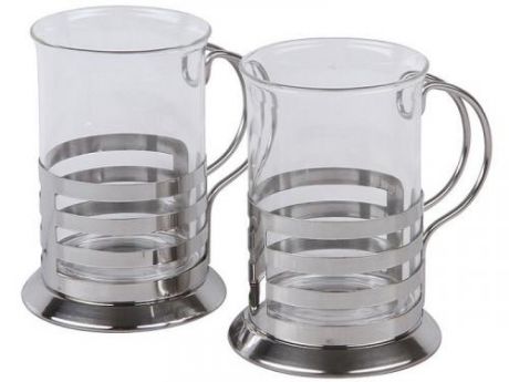 Набор стаканов с подстаканниками ROSENBERG, 4 предмета, полоска