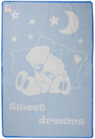 Одеяло детское VLADI, Сони, 100*140 см, бело-голубой