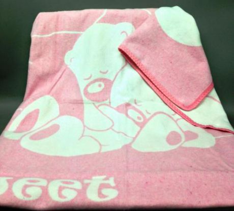 Одеяло детское VLADI, Сони, 100*140 см, бело-розовый