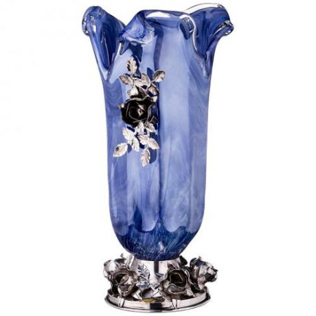 Ваза декоративная White cristal, 40 см, синий