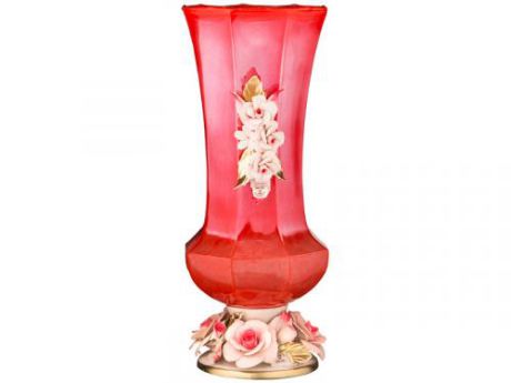 Ваза декоративная White cristal, 38 см, красный