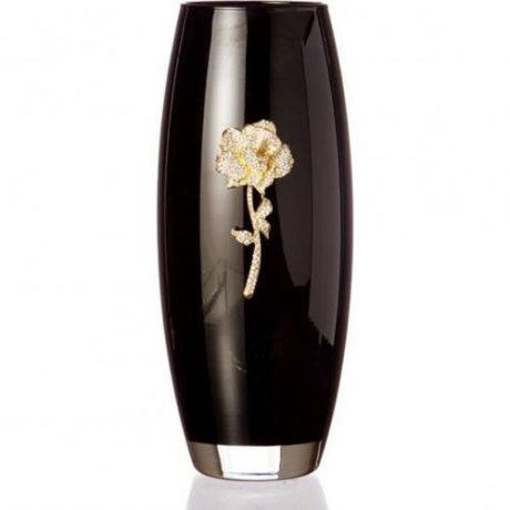 Ваза для цветов Арти-М, Флора черная, 26 см, золотая роза