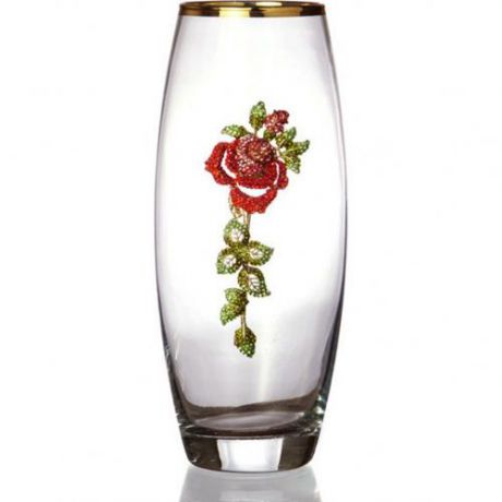 Ваза для цветов Арти-М, Золотая кайма, 26 см, роза