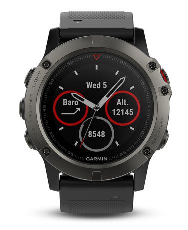 Garmin Fenix 5x sapphire серые с черным ремешком