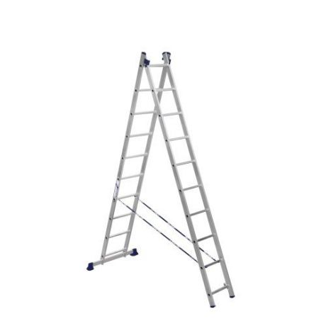 Лестница Алюмет 2-секционная 2x10 алюминиевая