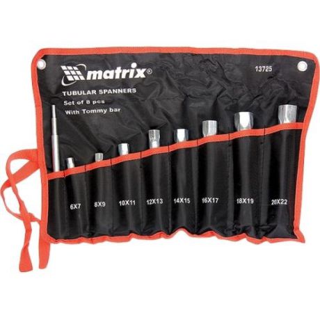Набор ключей трубчатых MATRIX 9 предметов 6-22мм 13725