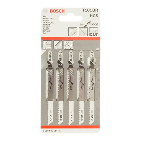 Пилки для лобзика BOSCH T 101 BR, HSS 5 шт. 2.608.630.014