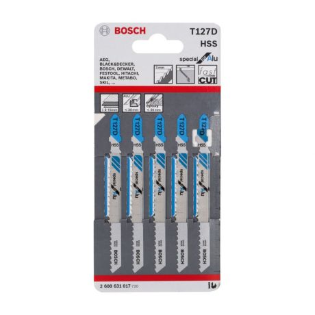 Пилки для лобзика BOSCH T 127 D, HSS 5шт. 2.608.631.017