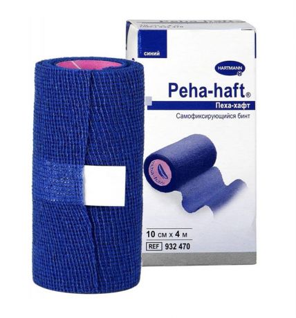 бинт peha-haft 4 м * 10 см синий самофиксирующийся