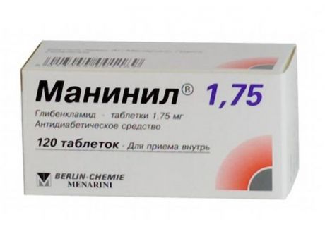 манинил 1,75 мг 120 табл