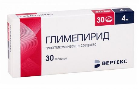 глимепирид вертекс 4 мг 30 табл
