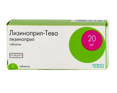 лизиноприл-тева 20 мг 30 табл
