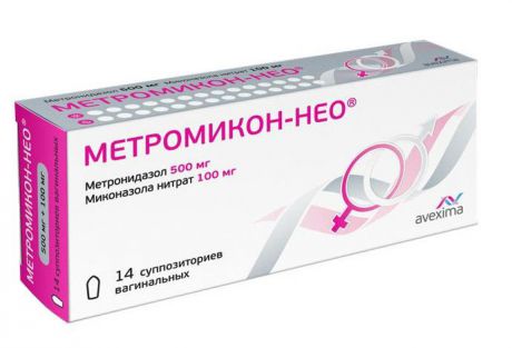 метромикон нео 500 мг плюс 100 мг 14 суппозитории вагинальные