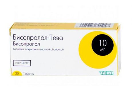 бисопролол-тева 10 мг 30 табл