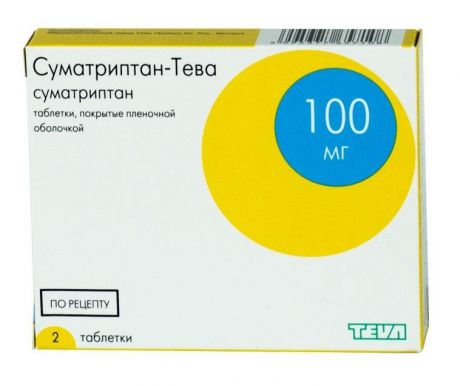 суматриптан-тева 100 мг 2 табл