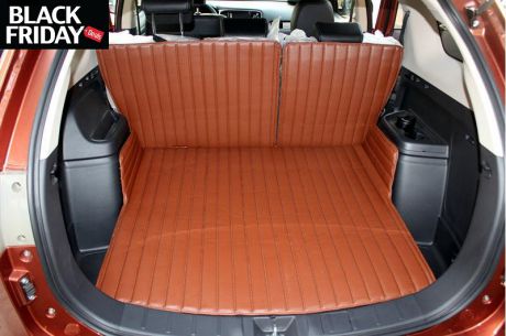 Коврики в багажник (широкие), кожаные для Mitsubishi Outlander 2012 - 2018