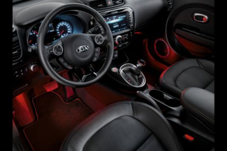 Подсветка ног водителя и пассажира, красная KIA для Sorento Prime (2015 - по н.в. )