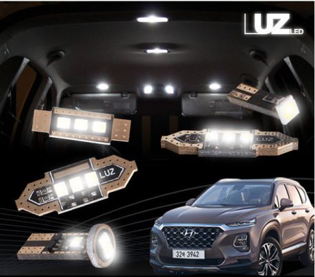 Диодное освещение в салон и багажник + подсветка номера LUZ LED Корея для Санта Фе 4 (Hyundai Santa Fe 2018 - 2019)