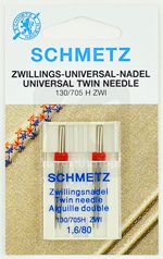 Иглы стандартные двойные 130705H ZWI № 801.6, 2 шт. Schmetz