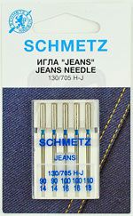 Иглы для джинсы 130705H-J №№ 90(2),100(2),110, 5 шт. Schmetz