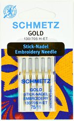 Иглы для вышивки Gold, титаниум 130750H-ET №75, 5шт. Schmetz