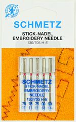 Иглы для вышивки 130705H-E №№ 75(3),90(2), 5 шт. Schmetz