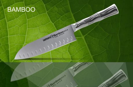 SBA-0093 Нож кухонный стальной Сантоку SAMURA BAMBOO