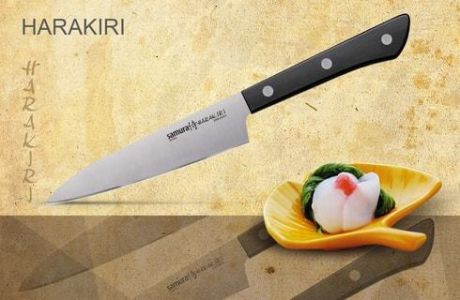 SHR-0021B Нож кухонный "Samura HARAKIRI" универсальный 120 мм, AUS-8, ABS пластик