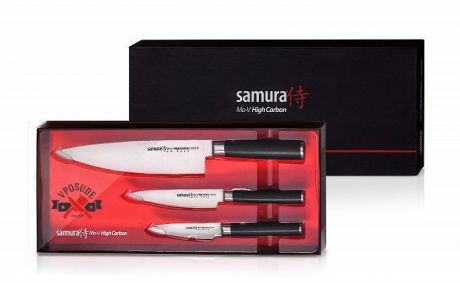 3 ножа "Поварская тройка" SAMURA MO-V по цене 2-х (Упакованы отдельно)