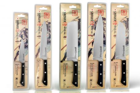 Набор из 5 ножей Samura Harakiri Black и браш-подставки (упакованы отдельно)