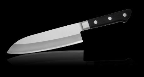 TJ-120 JV, Нож Сантоку Fuji Cutlery Tojyuro, 165 мм, сталь Мо-V, 3 слоя, рукоять полипропилен, заточка #6000