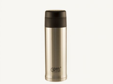 8307 GIPFEL Термос вакуумный облегченный 410мл c фильтром-сеткой. Материал: нерж сталь 18/10, пластик, силикон. Цвет: стальной