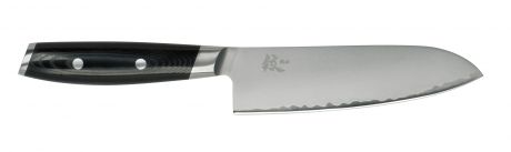 Нож кухонный Сантоку 16,5 см, сталь VG-10 в обкладке из нержавеющей стали, серия Mon, YAXELL, Япония, арт. YA36301
