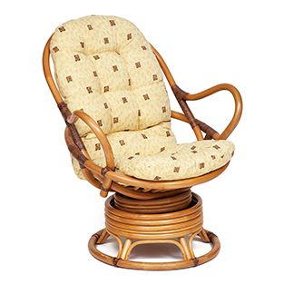 Кресло-качалка плетёное Flores 5005 (тёмный мёд) + Подушка Доступные цвета: Темный мед