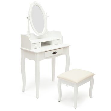 Туалетный столик с пуфом NY-V3024 Доступные цвета: Белый