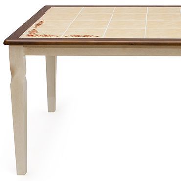 Стол обеденный с плиткой ЭМИР 3760 (Emir) Доступные цвета: Античный белый/Тёмный дуб
