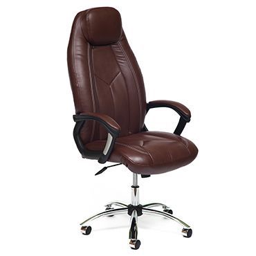 Кресло офисное TetChair Босс (Boss) Доступные цвета обивки: Искусств. чёрн. кож+искусств. перфор. чёрн. кожа