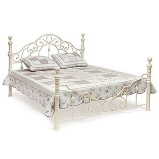 Кровать двуспальная Виктория (Victoria) + основание Доступные цвета: Античный белый (140 x 200 см)