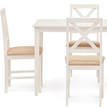 Обеденный комплект белый Хадсон (Hudson) (стол + 4 стула) Доступные цвета: Белый