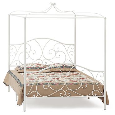 Двуспальная кровать с балдахином белая Secret De Maison Hestia (Хестия) Доступные цвета: Античный белый (160 x 200 см)