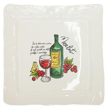 Тарелка обеденная Secret De Maison Вина (New Wines Square platter) SQ281 Доступные цвета: Белый
