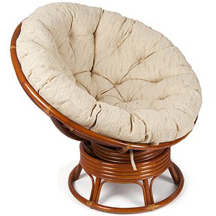 Кресло-качалка плетёное Папасан (Papasan 23/01B) + Подушка Доступные цвета: Walnut (грецкий орех)